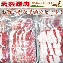 【送料込み価格】広島県産天然猪肉スライス10kg(半頭分セット)