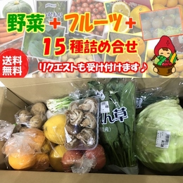 【送料無料】野菜と果物15種詰め合せ(野菜セット 産地直送)